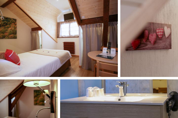 Chambre mansardée 14m² lit en 140 et salle de bain